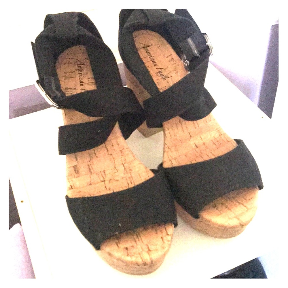 AE Tan Cork Platform Heels